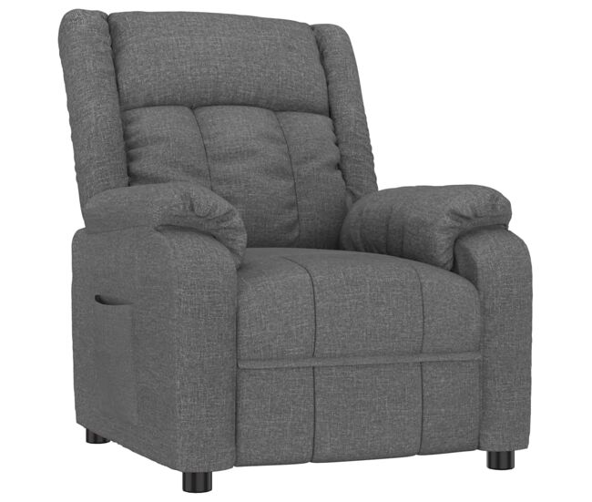 Vidaxl sillón reclinable de tela gris oscuro