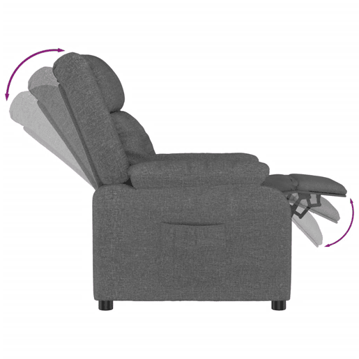vidaXL Poltrona reclinável tecido cinzento-escuro vidaXL Poltrona reclinável tecido cinzento-escuro