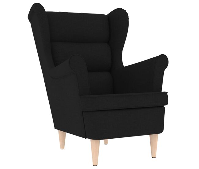 Vidaxl sillón de tela negro 74x84x100 cm