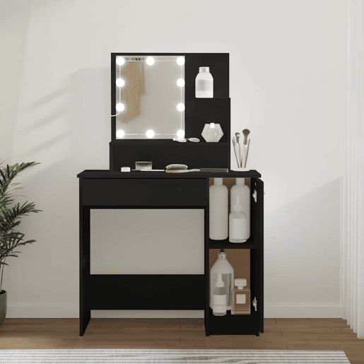Penteadeira - Toucador com luzes LED 86,5x35x136 cm preto