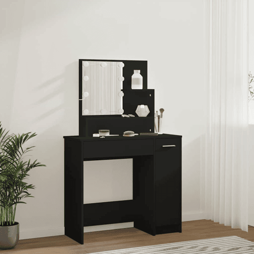 Penteadeira - Toucador com luzes LED 86,5x35x136 cm preto