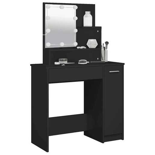 Penteadeira - Toucador com luzes LED 86,5x35x136 cm preto
