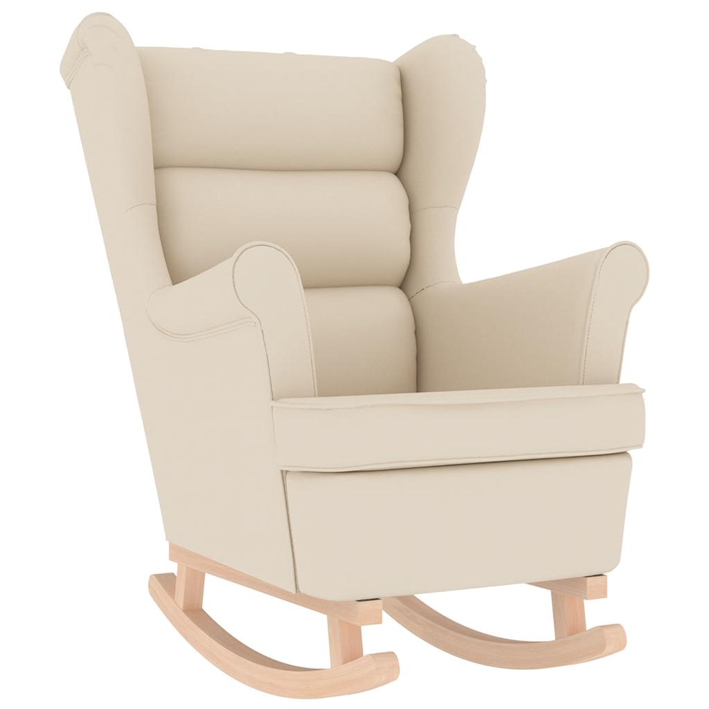 Vidaxl silla mecedora de lino blanco 74x90x102 cm