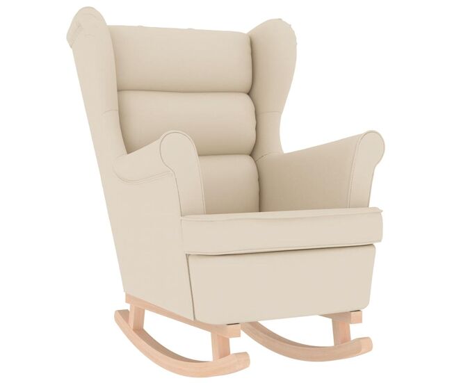 Vidaxl silla mecedora de lino blanco 74x90x102 cm