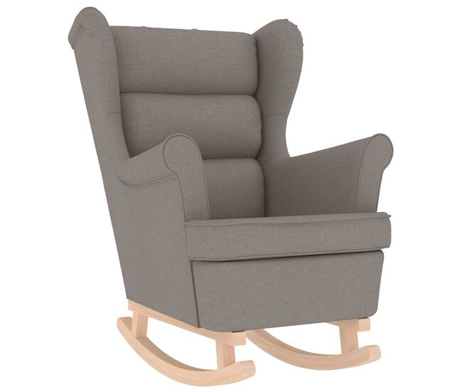 Vidaxl silla mecedora de tela taupe 74x90x102 cm