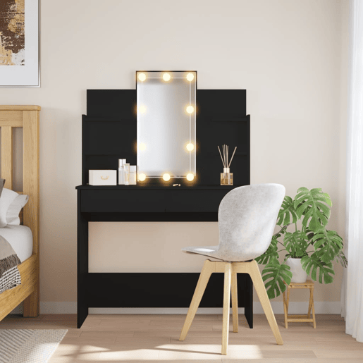 Penteadeira - Toucador com luzes LED 96x40x142 cm preto