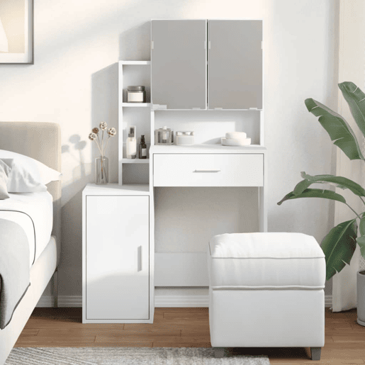 Penteadeira - Toucador com armário 80x35x132 cm cor branco