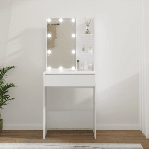 Penteadeira - Toucador com LEDs 60x40x140 cm branco