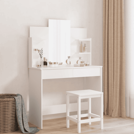Penteadeira - Toucador com espelho 96x39x142 cm cor branco