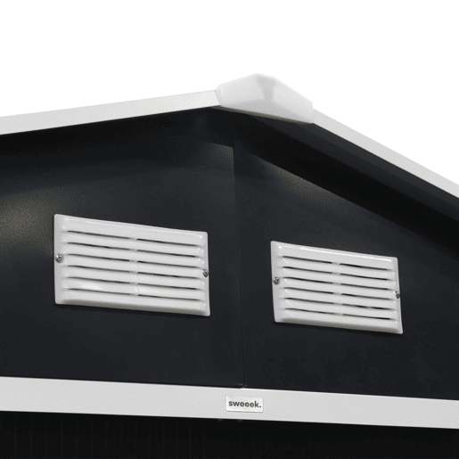 Abrigo de jardim em metal com kit de ancoragem 5,29m², Ferrain, Antracite, 277x194x203 cm