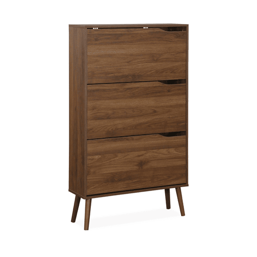 Sapateira em madeira de nogueira de 3 portas, Nepal, Madeira de nogueira, 75x26x131 cm