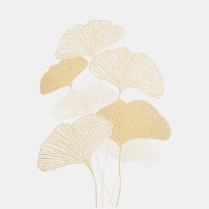 HOMCOM Pintura em Tela Folhas de Ginkgo Biloba 90x60cm Impressão Artística para Decoração de Parede na Sala de Estar Quarto de Escritório