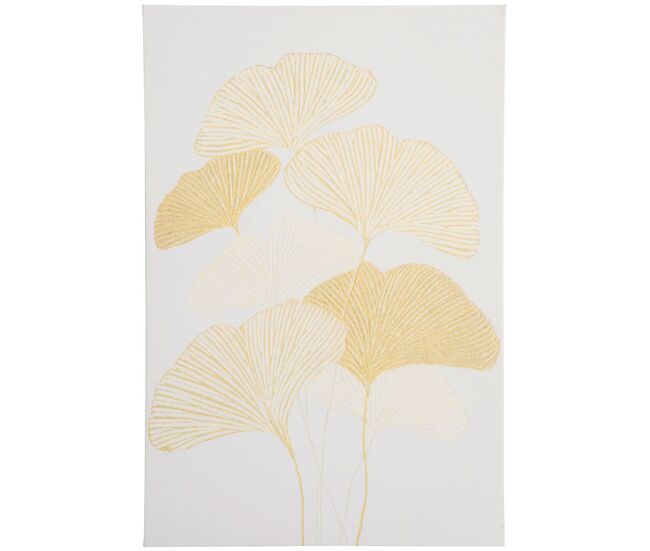 Homcom cuadro de arte en lienzo hojas de ginkgo biloba 90x60 cm 1 parte impresión artística para decoración de pared en salón oficina dormitorio