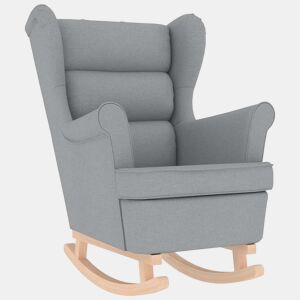 vidaXL Cadeira de baloiço 74x90x102 cm tecido cinzento-claro