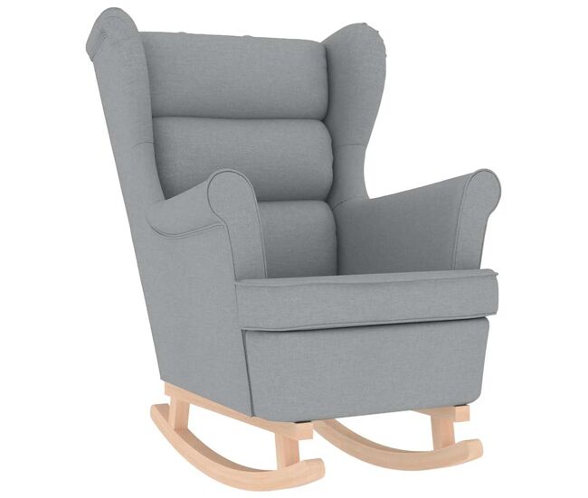 Vidaxl silla mecedora de tela gris claro 74x90x102 cm