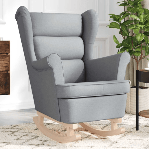 vidaXL Cadeira de baloiço 74x90x102 cm tecido cinzento-claro vidaXL Cadeira de baloiço 74x90x102 cm tecido cinzento-claro
