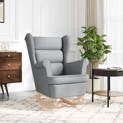 vidaXL Cadeira de baloiço 74x90x102 cm tecido cinzento-claro vidaXL Cadeira de baloiço 74x90x102 cm tecido cinzento-claro