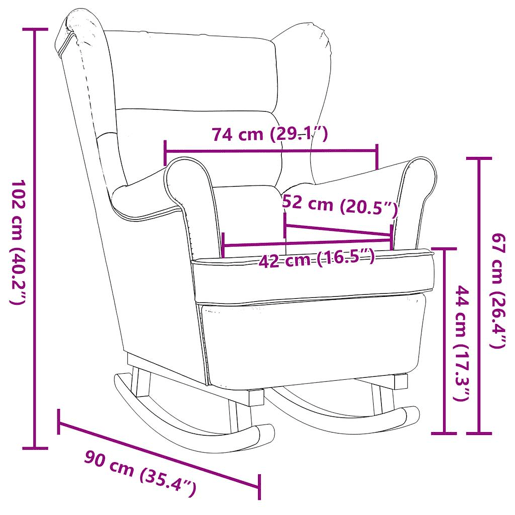 vidaXL Cadeira de baloiço 74x90x102 cm tecido cinzento-claro vidaXL Cadeira de baloiço 74x90x102 cm tecido cinzento-claro