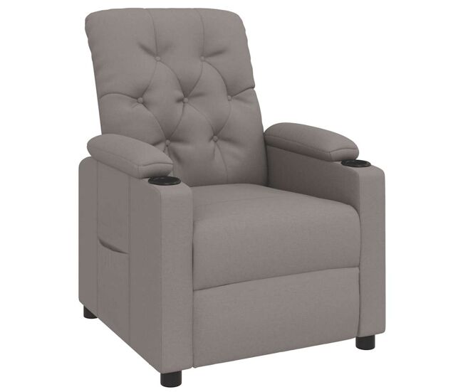 Vidaxl sillón reclinable de tela gris taupe