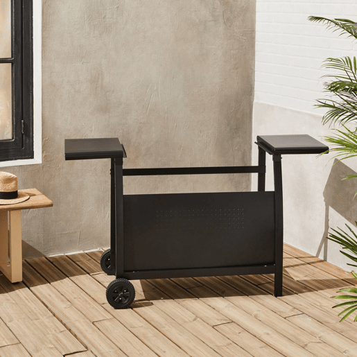 Carrinho grelhador 4 queimadores aço, Desserte pour plancha Porthos 4 brûleurs, Preto, 139x55x80 cm