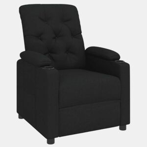 vidaXL Poltrona reclinável tecido preto