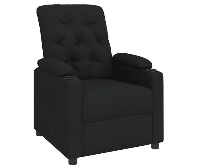 Vidaxl sillón reclinable de tela negro