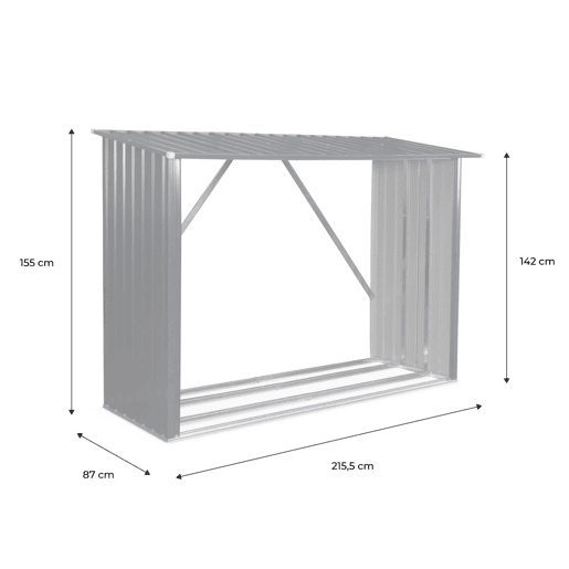 Galpão de jardim 80x215x155cm, aço galvanizado, Epicea, Antracite, 80x215x155 cm