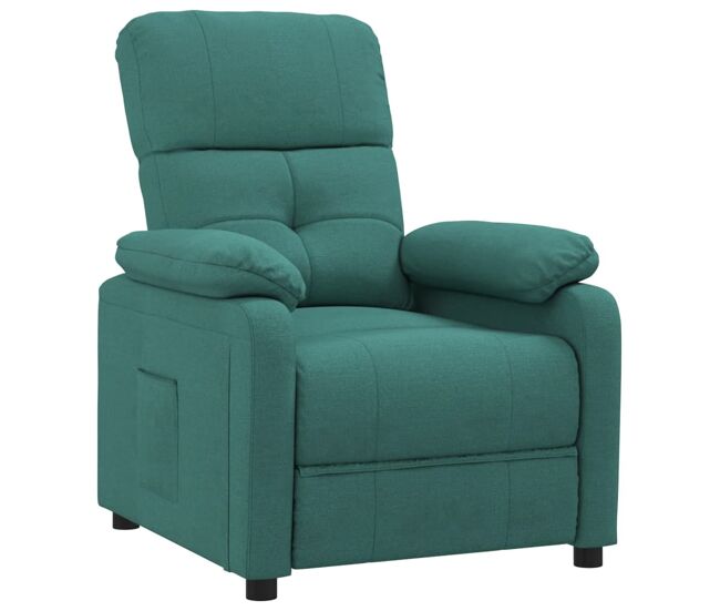 Vidaxl sillón reclinable de tela verde oscuro