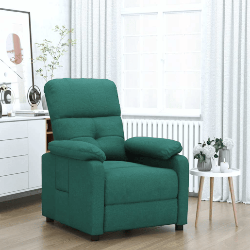vidaXL Poltrona reclinável tecido verde-escuro vidaXL Poltrona reclinável tecido verde-escuro