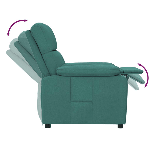 vidaXL Poltrona reclinável tecido verde-escuro vidaXL Poltrona reclinável tecido verde-escuro