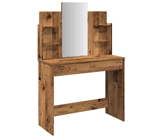 Tocador - tocador de maquillaje - mesa de tocador con espejo envejecida 96x39x142 cm