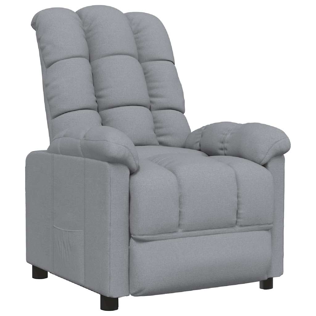 Vidaxl sillón reclinable de tela gris claro