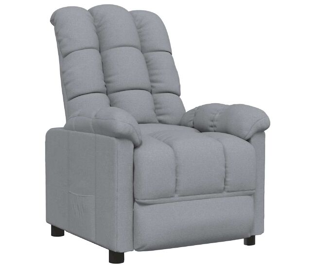 Vidaxl sillón reclinable de tela gris claro