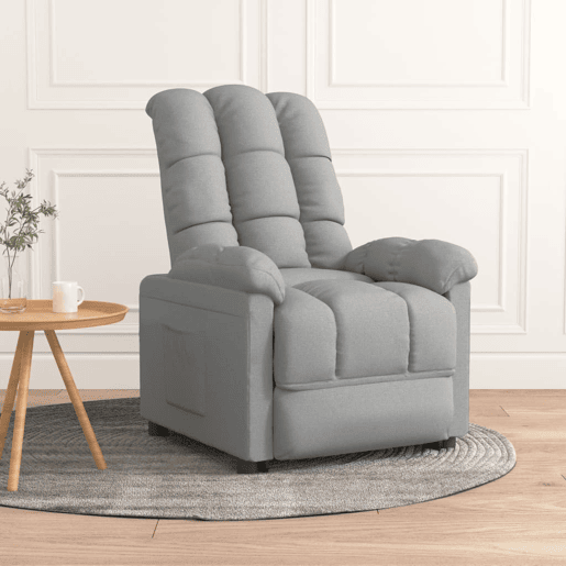 vidaXL Poltrona reclinável tecido cinzento-claro vidaXL Poltrona reclinável tecido cinzento-claro