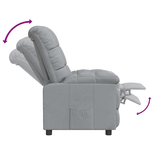 vidaXL Poltrona reclinável tecido cinzento-claro vidaXL Poltrona reclinável tecido cinzento-claro