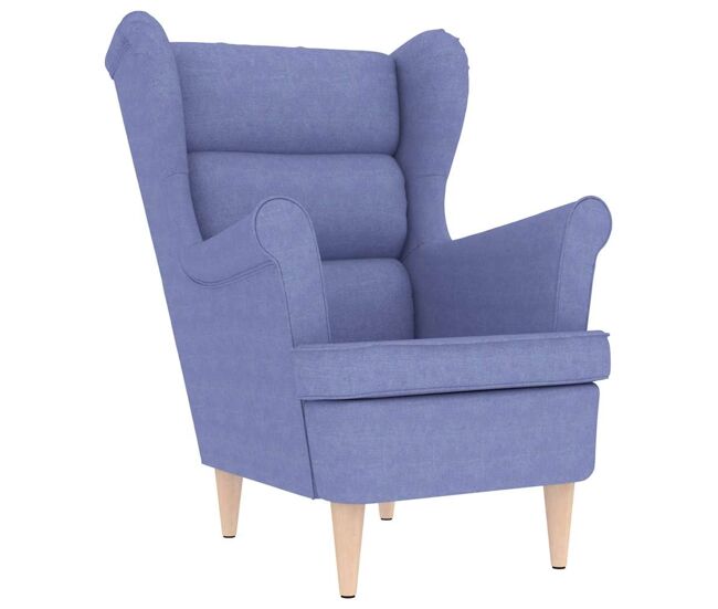 Vidaxl sillón de tela azul vaquero 74x84x100 cm