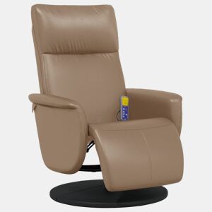 vidaXL Cadeira massagens reclinável capoio pés couro arti. cappuccino