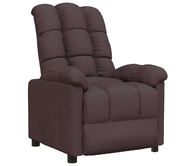 Vidaxl sillón reclinable de tela marrón oscuro