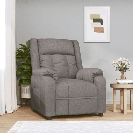 vidaXL Poltrona reclinável tecido cinzento-acastanhado vidaXL Poltrona reclinável tecido cinzento-acastanhado