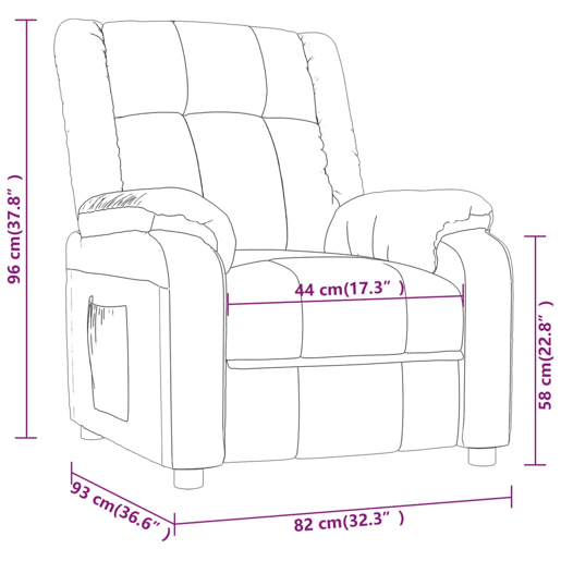 vidaXL Poltrona reclinável tecido cinzento-acastanhado vidaXL Poltrona reclinável tecido cinzento-acastanhado