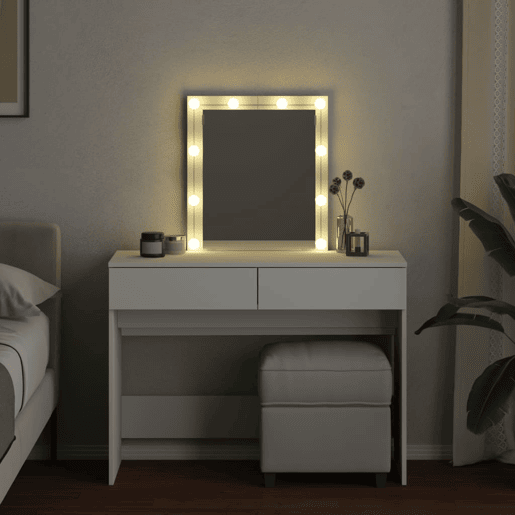 Penteadeira - Toucador com LEDs 100x40x130 cm branco