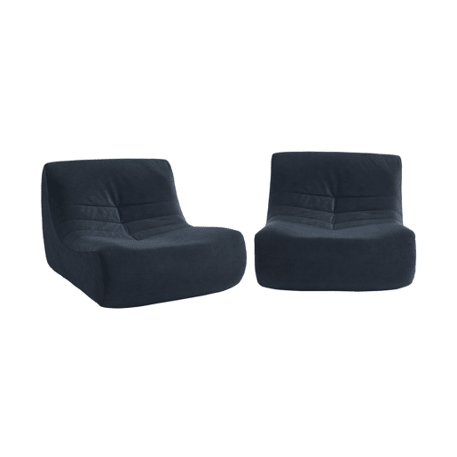 Sofá modular de veludo de 2 lugares, Sokol veludo, Azul escuro, 91x105x72 cm
