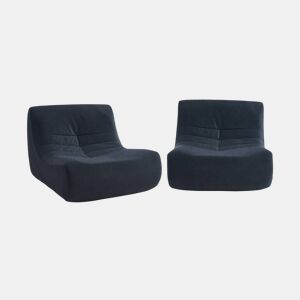 Sofá modular de veludo de 2 lugares, Sokol veludo, Azul escuro, 91x105x72 cm