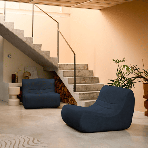 Sofá modular de veludo de 2 lugares, Sokol veludo, Azul escuro, 91x105x72 cm