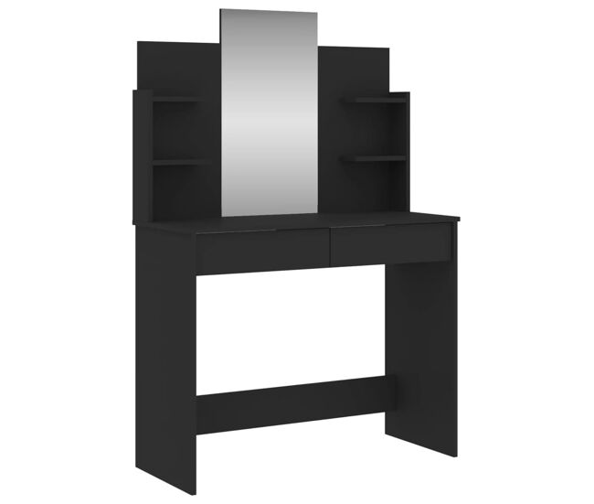 Tocador - tocador de maquillaje - mesa de tocador con espejo negro 96x39x142 cm