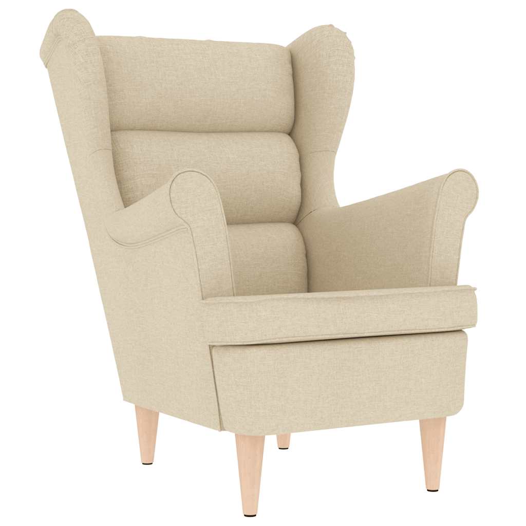 Vidaxl sillón de tela crema 74x84x100 cm