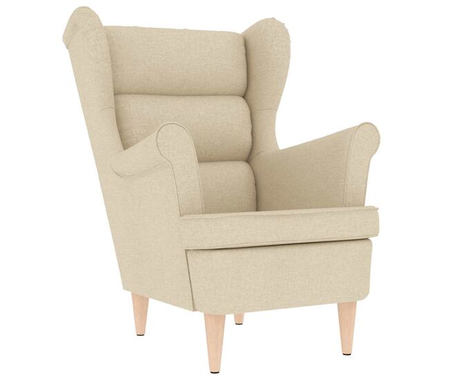 Vidaxl sillón de tela crema 74x84x100 cm