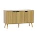 Aparador efecto nogal con 3 puertas y 3 estantes, 120cm 120 Aparador efecto nogal con 3 puertas y 3 estantes, 120cm 120 Madera Clara