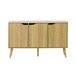Aparador efecto nogal con 3 puertas y 3 estantes, 120cm 120 Aparador efecto nogal con 3 puertas y 3 estantes, 120cm 120 Madera Clara