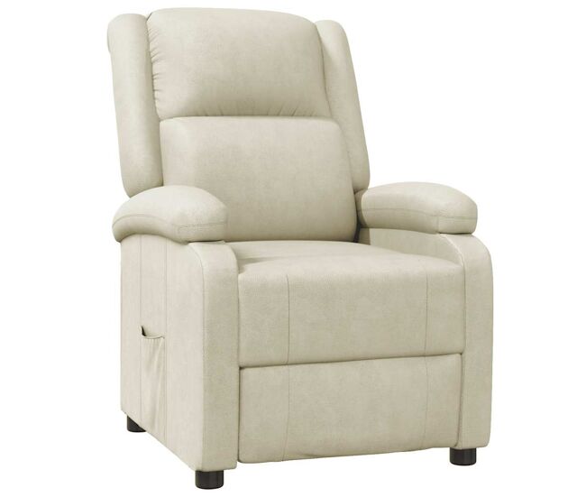 Vidaxl sillón reclinable de cuero sintético blanco